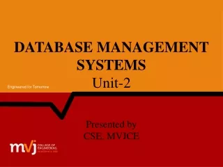 DATABASE MANAGEMENT SYSTEMS  Unit-2