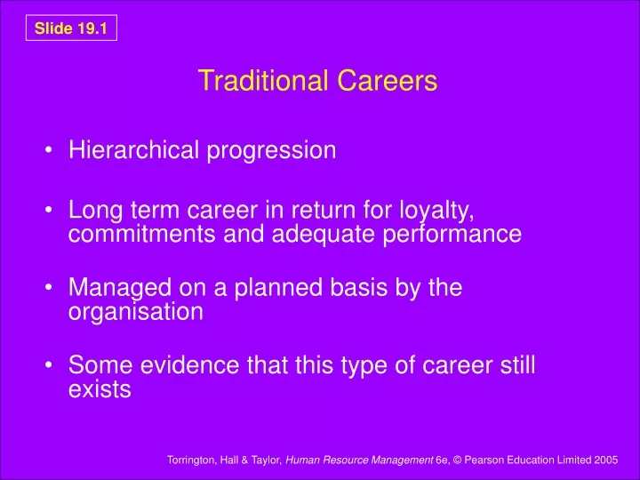 traditional careers