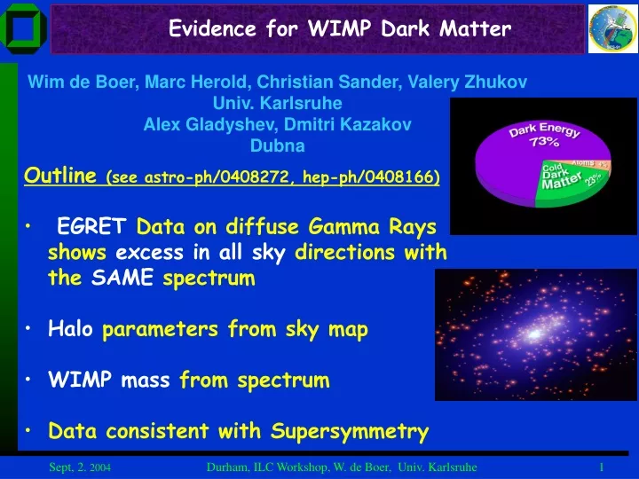 evidence for wimp dark matter