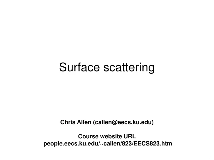 surface scattering