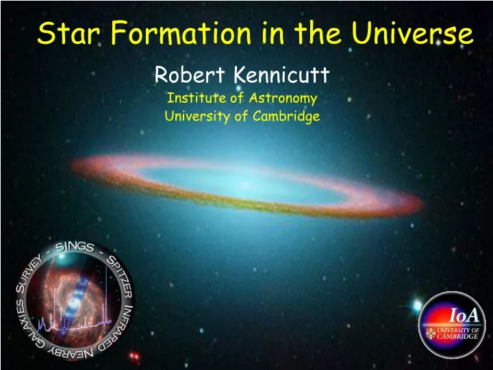 star formation in the universe