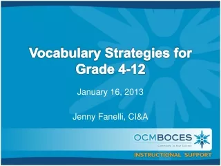 Vocabulary Strategies for Grade 4-12