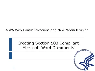 Creating Section 508 Compliant Microsoft Word Documents