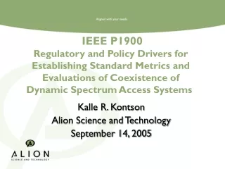 Kalle R. Kontson Alion Science and Technology September 14, 2005