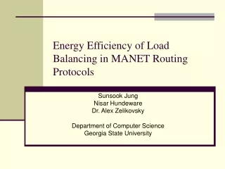 Energy Efficiency of Load Balancing in MANET Routing Protocols