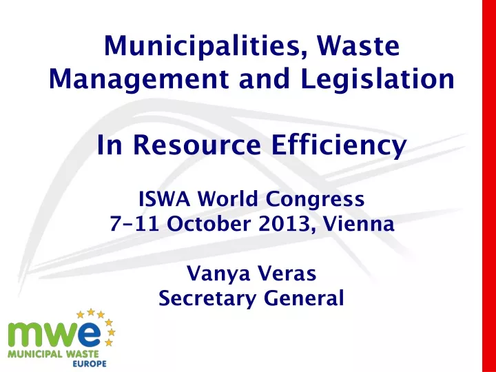 municipalities waste management and legislation
