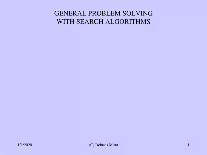 general problem solving with search algorithms