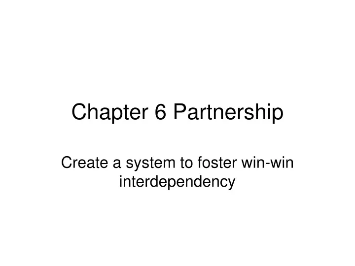 chapter 6 partnership