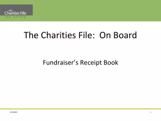 The Charities File:  On Board Fundraiser’s Receipt Book