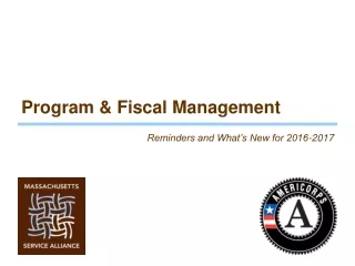 Program &amp; Fiscal Management