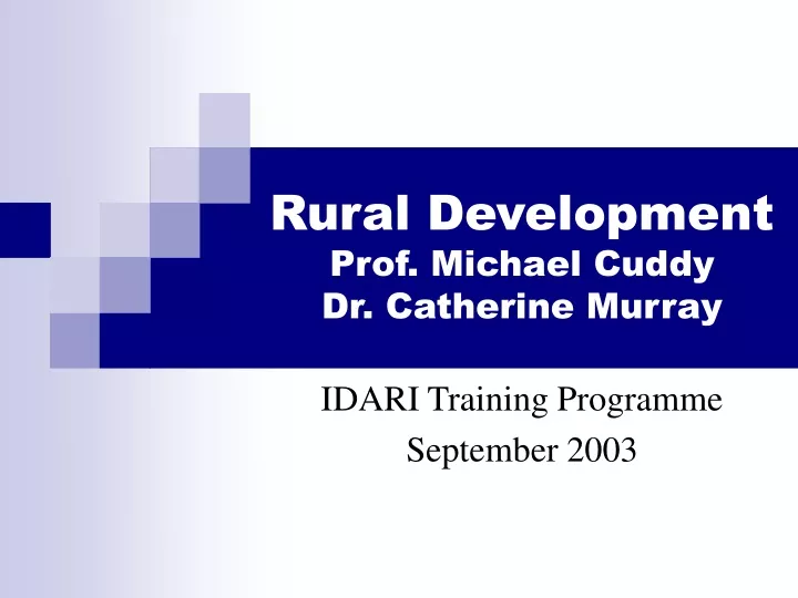 rural development prof michael cuddy dr catherine murray