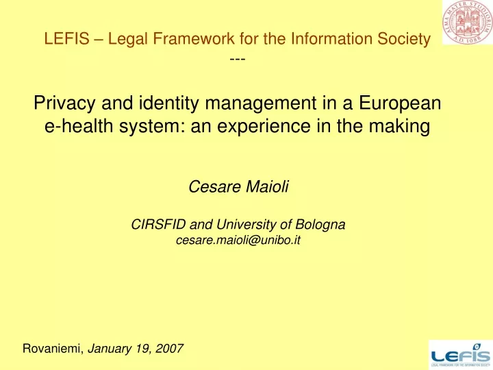 lefis legal framework for the information society