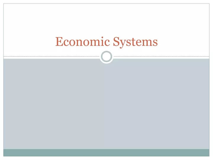 economic systems