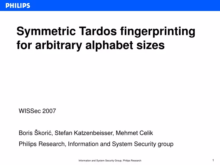 symmetric tardos fingerprinting for arbitrary