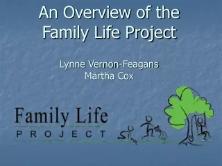 An Overview of the  Family Life Project Lynne Vernon-Feagans Martha Cox
