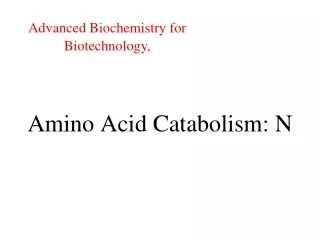 Amino Acid Catabolism: N