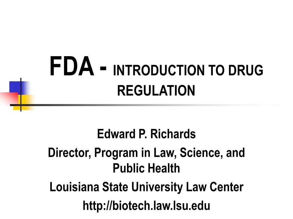 PPT - FDA Drug Regulation Guidelines PowerPoint Presentation, free ...