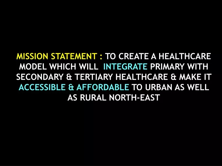 mission statement to create a healthcare model