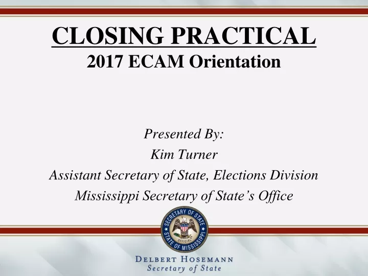 closing practical 2017 ecam orientation