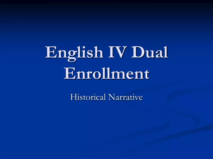 english iv dual enrollment