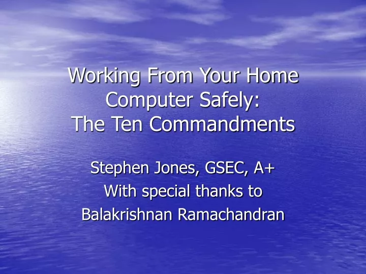 working from your home computer safely the ten commandments