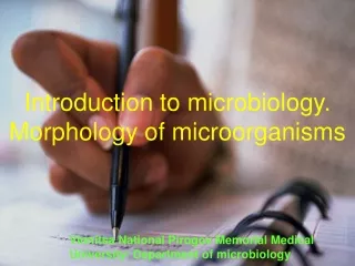 Introduction to microbiology. Morphology of microorganisms