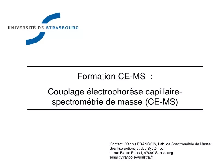 formation ce ms couplage lectrophor se capillaire