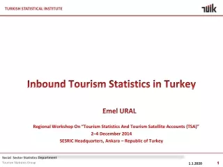 Inbound Tourism Statistics in Turkey Emel URAL