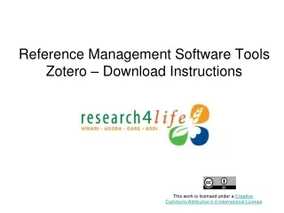 Reference Management Software Tools Zotero – Download Instructions