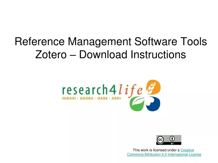 reference management software tools zotero download instructions