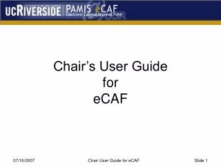Chair’s User Guide for eCAF