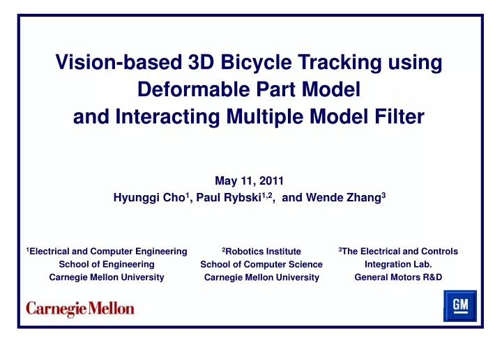 vision based 3d bicycle tracking using deformable