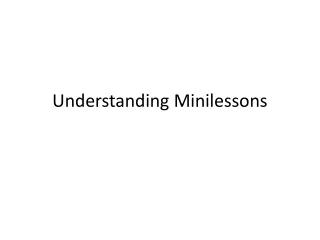 Understanding Minilessons