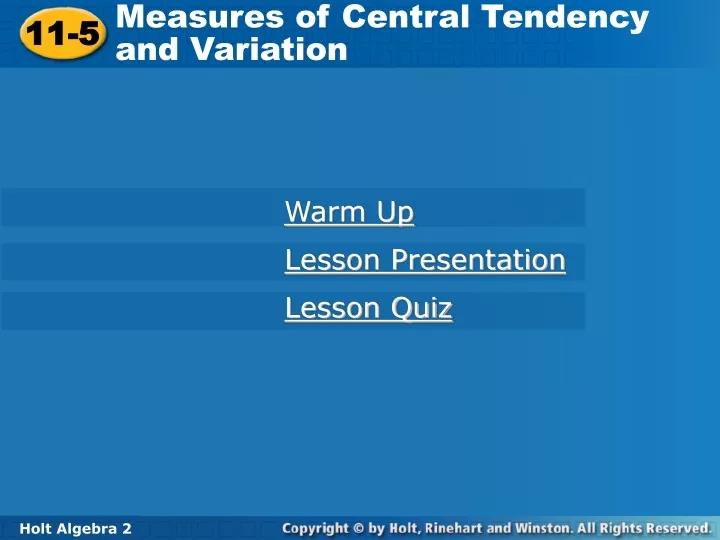 measures of central tendency and variation