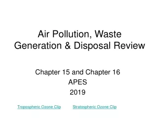 Air Pollution, Waste Generation &amp; Disposal Review