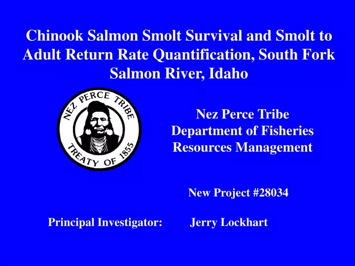 chinook salmon smolt survival and smolt to adult