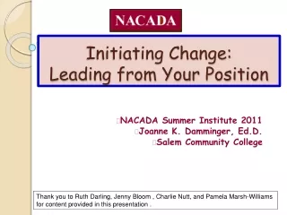 Initiating Change: Leading from Your Position