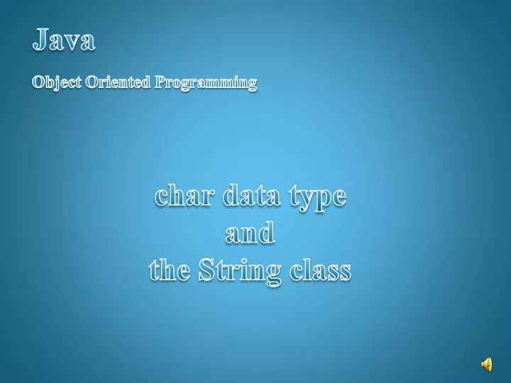 char data type and the string class