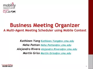 Business Meeting Organizer A Multi-Agent Meeting Scheduler using Mobile Context