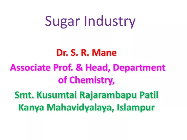 sugar industry