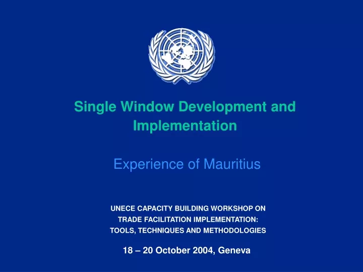 single window development and implementation experience of mauritius
