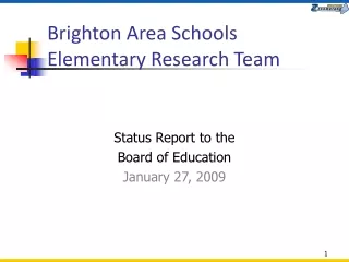 Brighton Area Schools Elementary Research Team