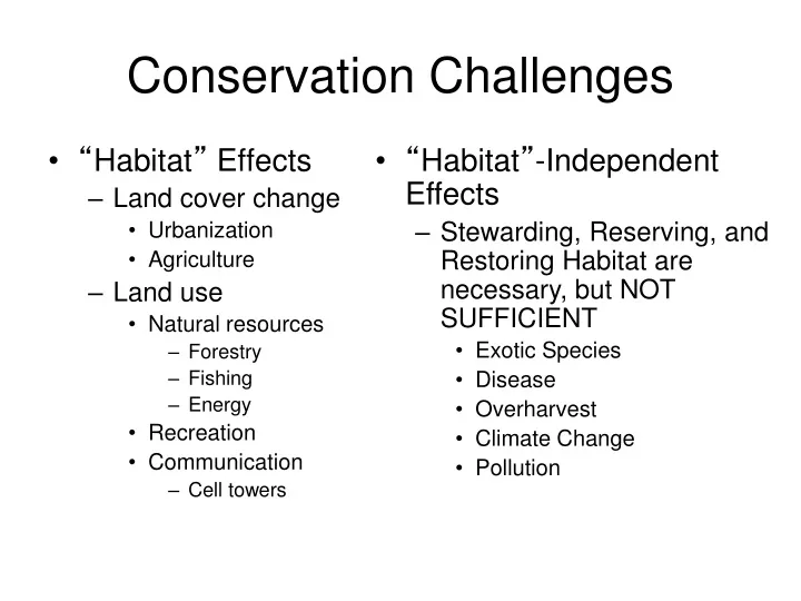 conservation challenges