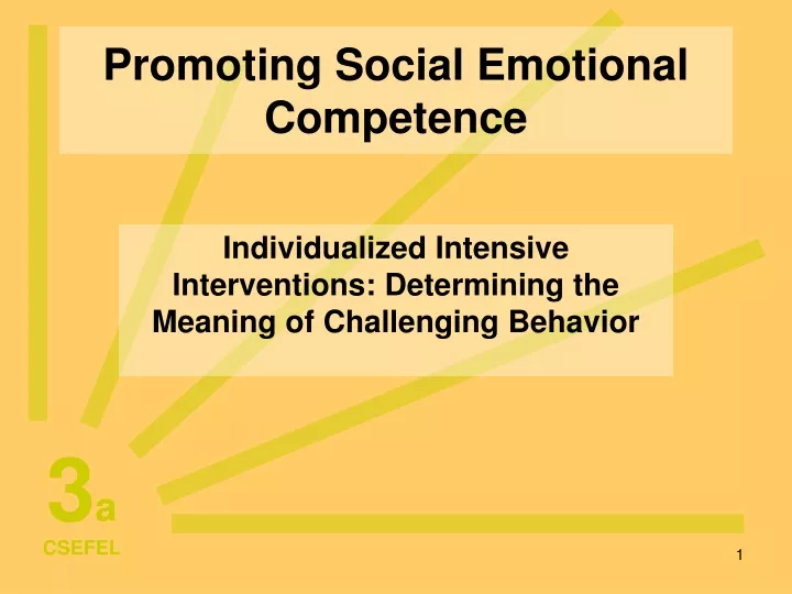 promoting social emotional competence
