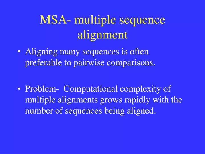msa multiple sequence alignment