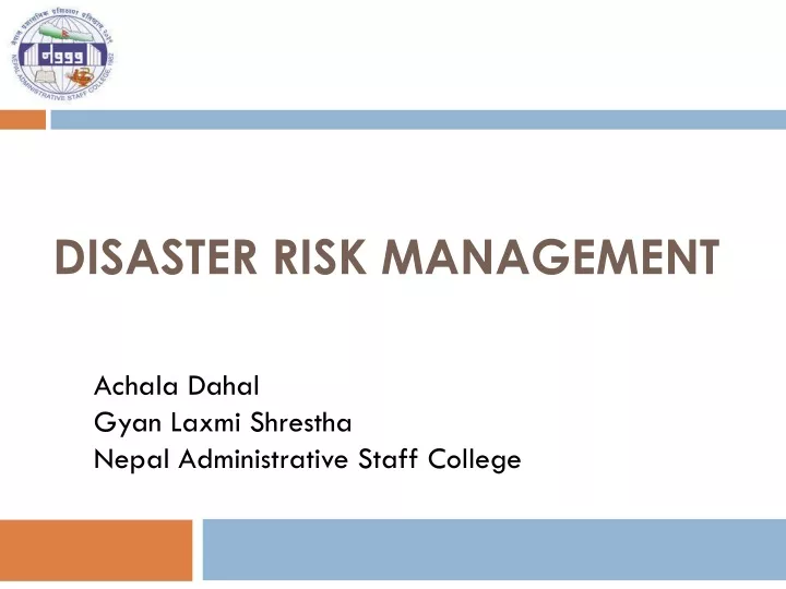 disaster risk management