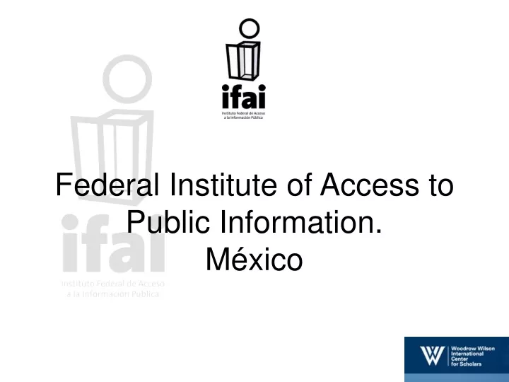 federal institute of access to public information m xico