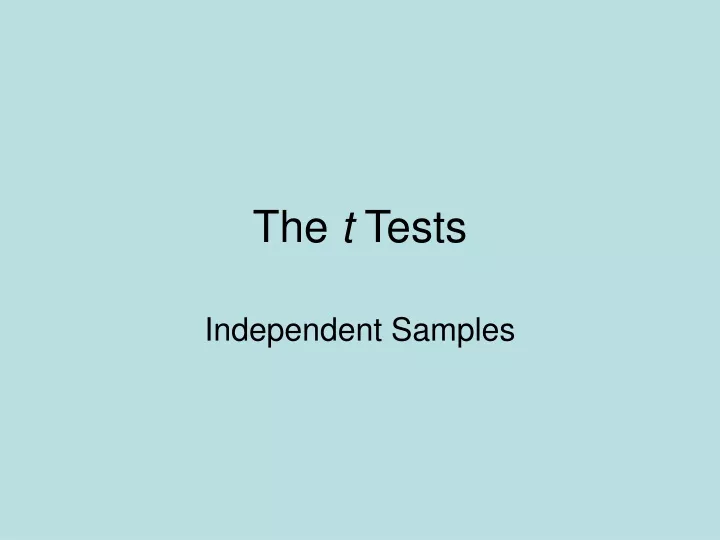 the t tests