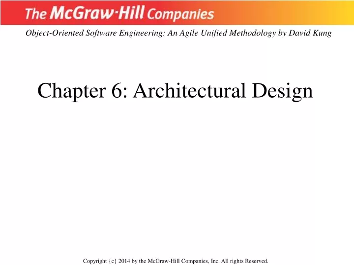 chapter 6 architectural design