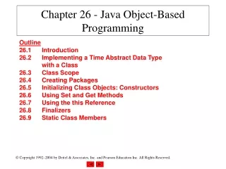 Chapter 26 - Java Object-Based Programming